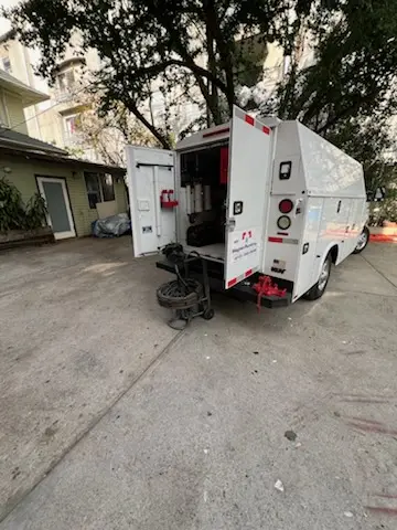 Magnet Plumbing service vehicle on-site for Slab Leak Repair in Southeast Westminster